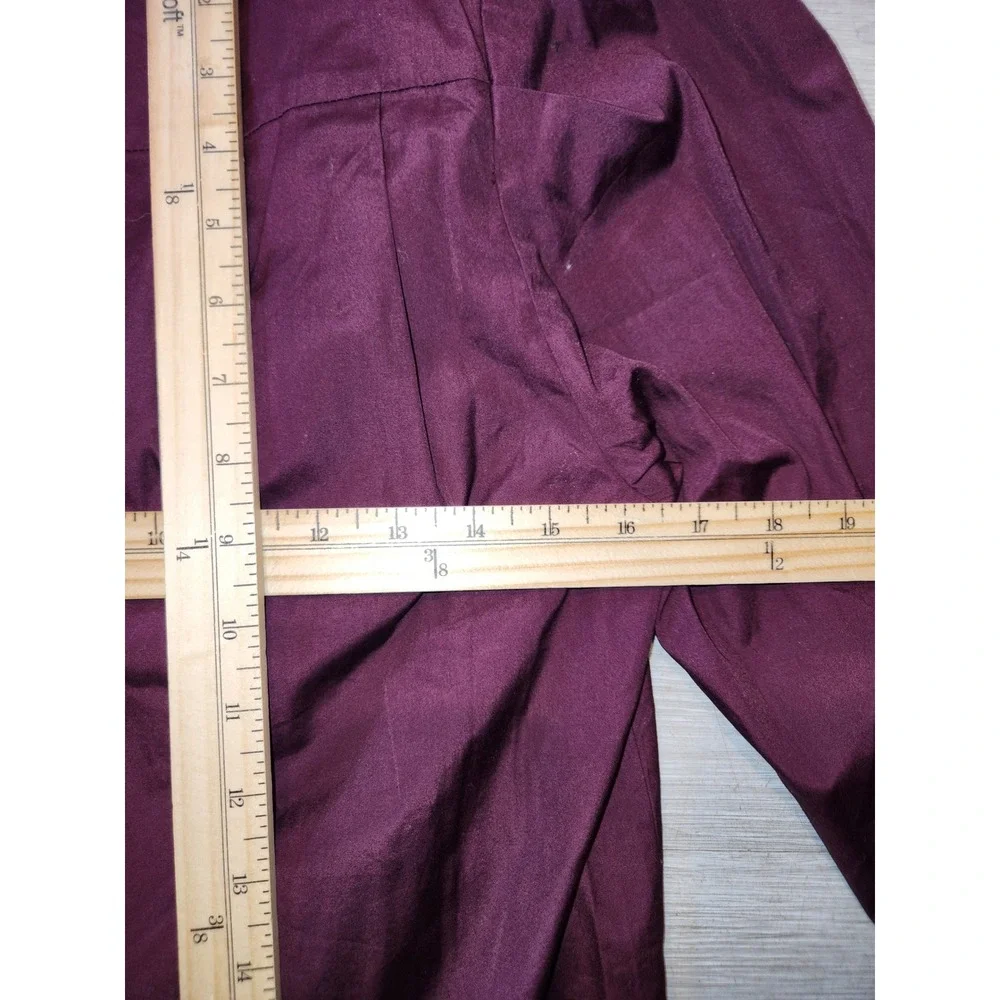 Madewell NEW V-Neck Tie-Neck Button-Front Top Burgundy XXS‎ Luxury Minimalist